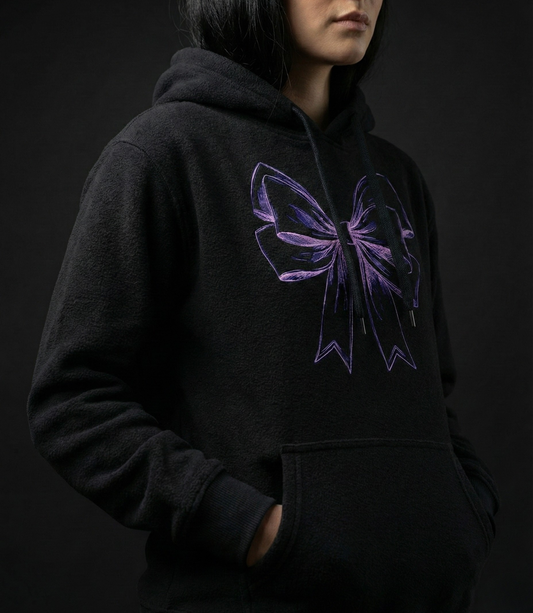 Purple Bow Oversized Hoodie