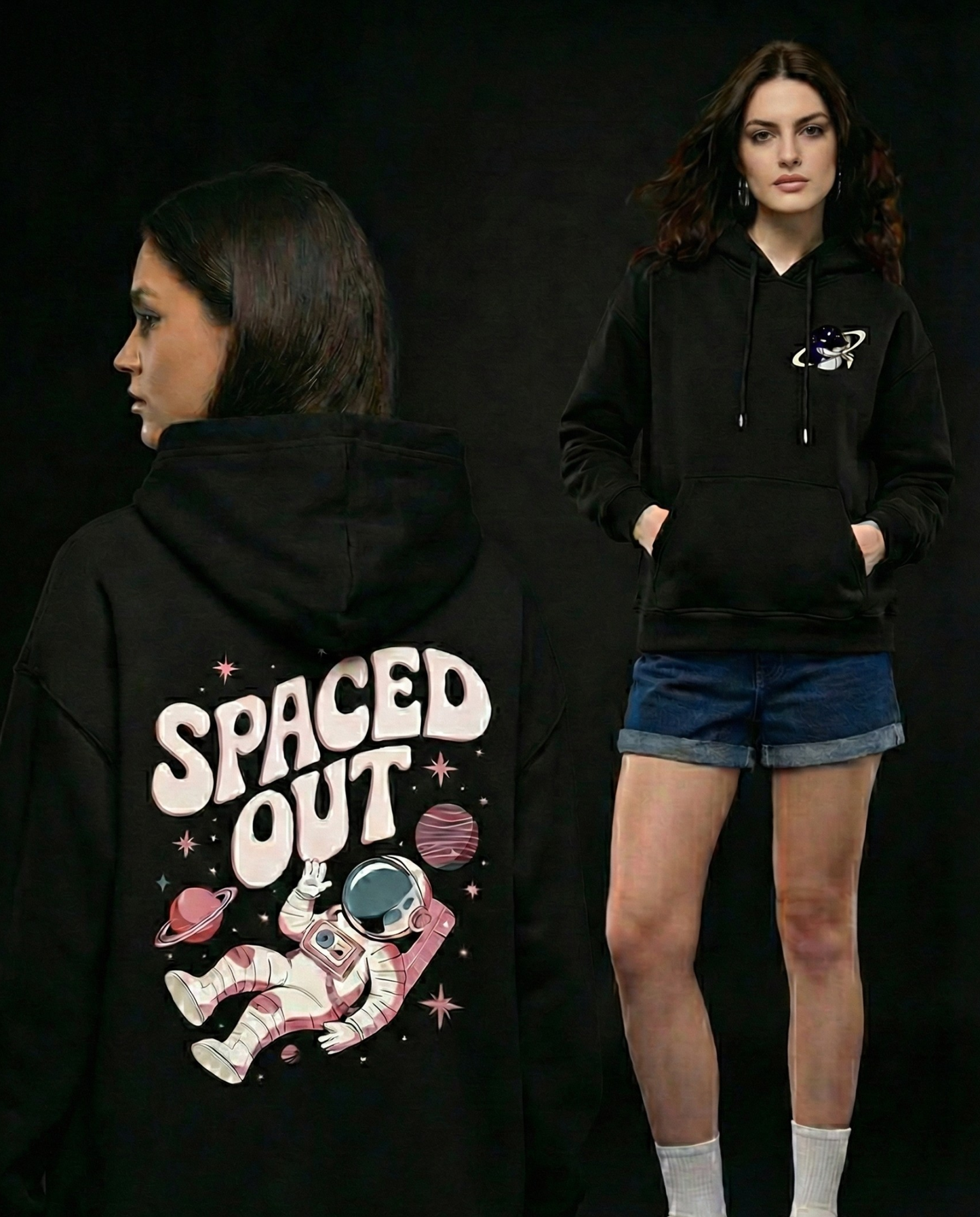 Spaced Out Women Oversized Hoodie
