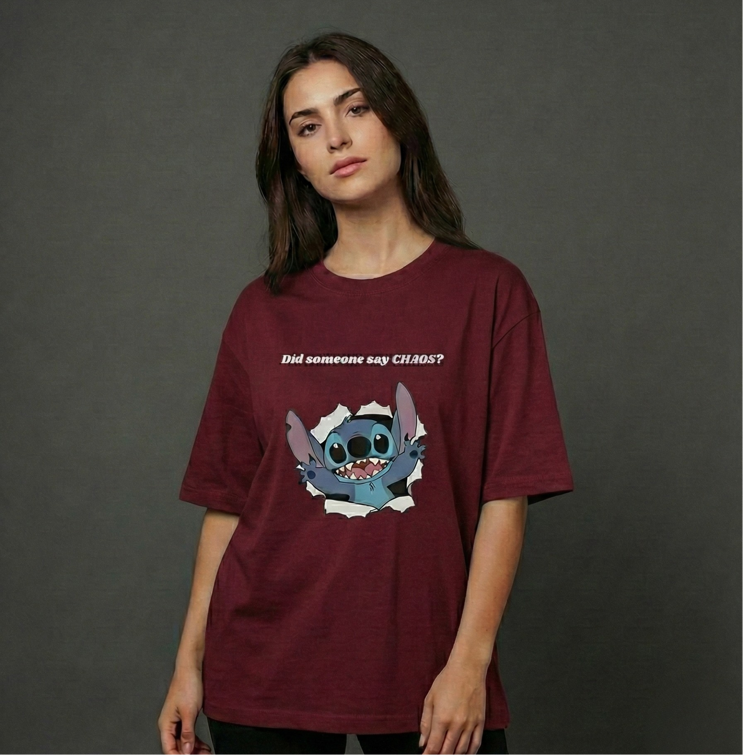 Chaotic Stitch Oversized T-Shirt