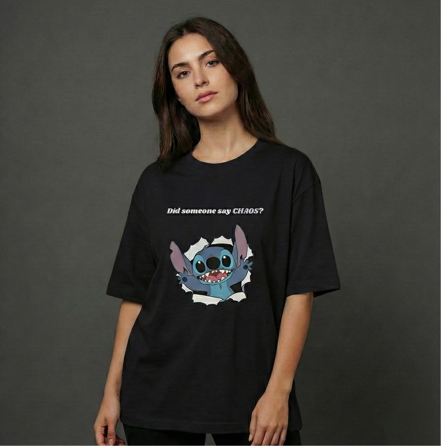 Chaotic Stitch Oversized T-Shirt