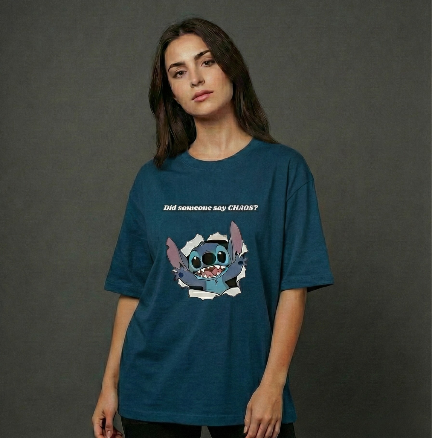 Chaotic Stitch Oversized T-Shirt