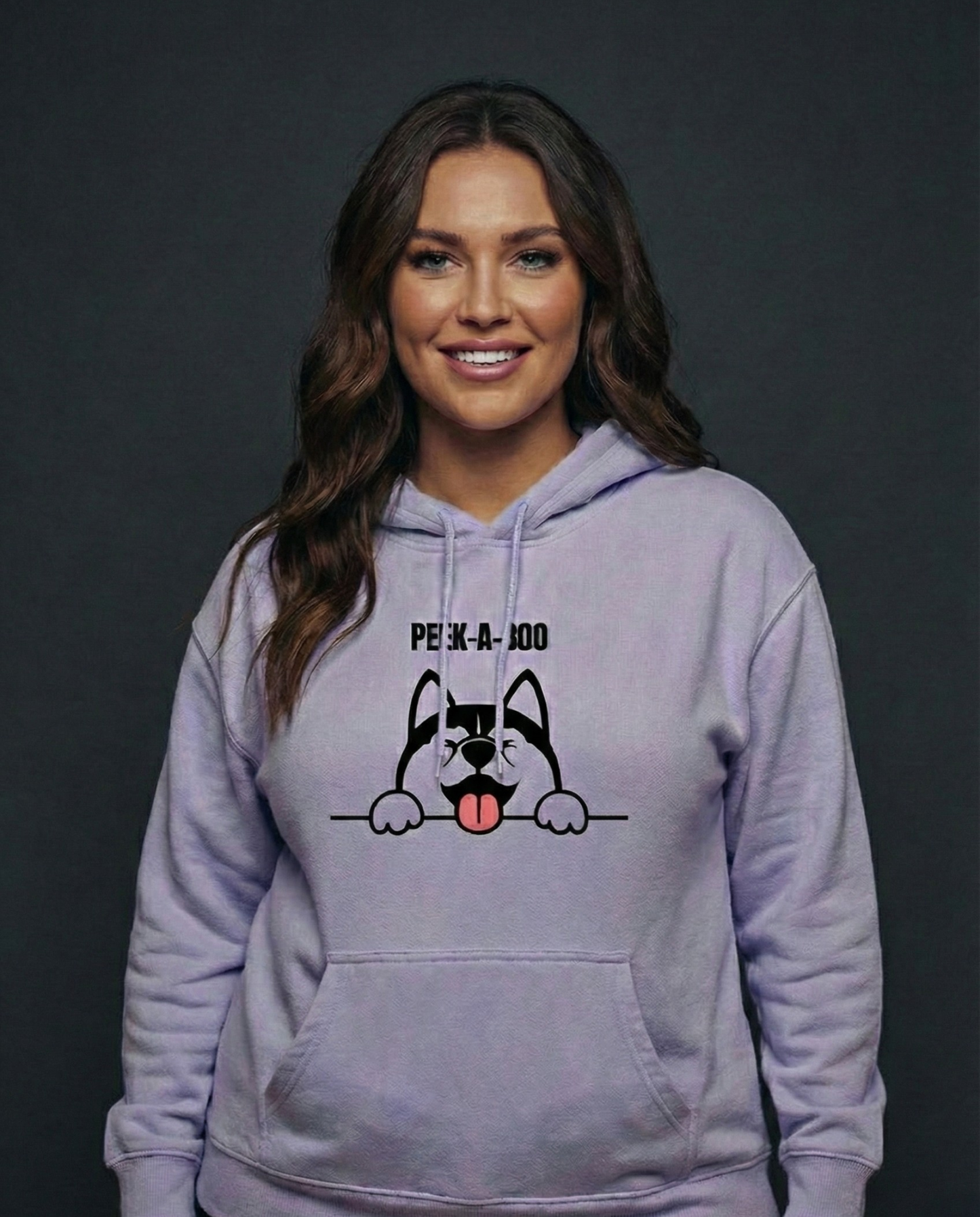Peek-A-Boo Husky Oversized Hoodie