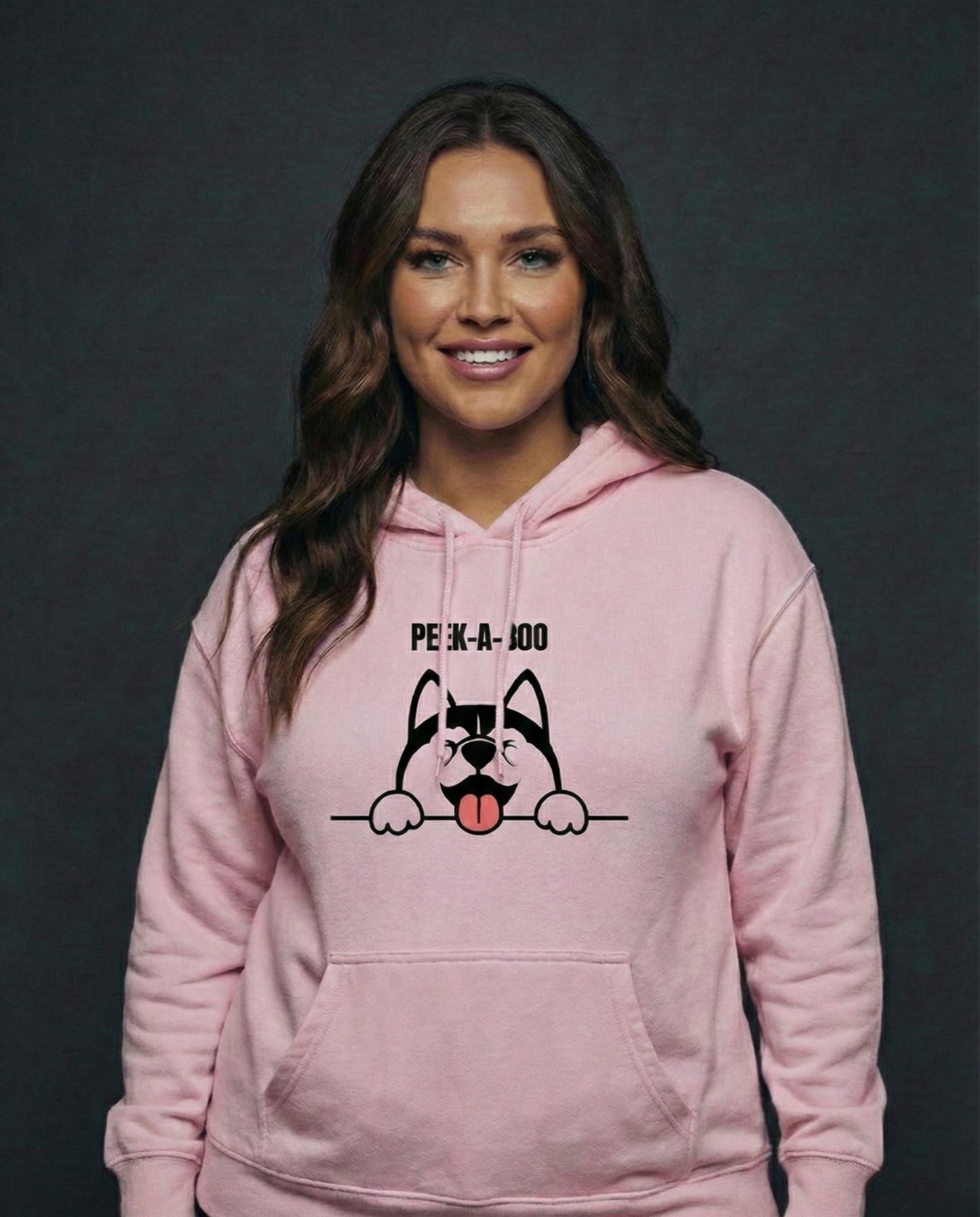 Peek-A-Boo Husky Oversized Hoodie