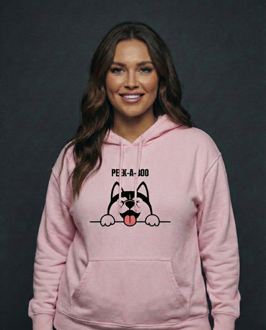Peek-A-Boo Husky Oversized Hoodie