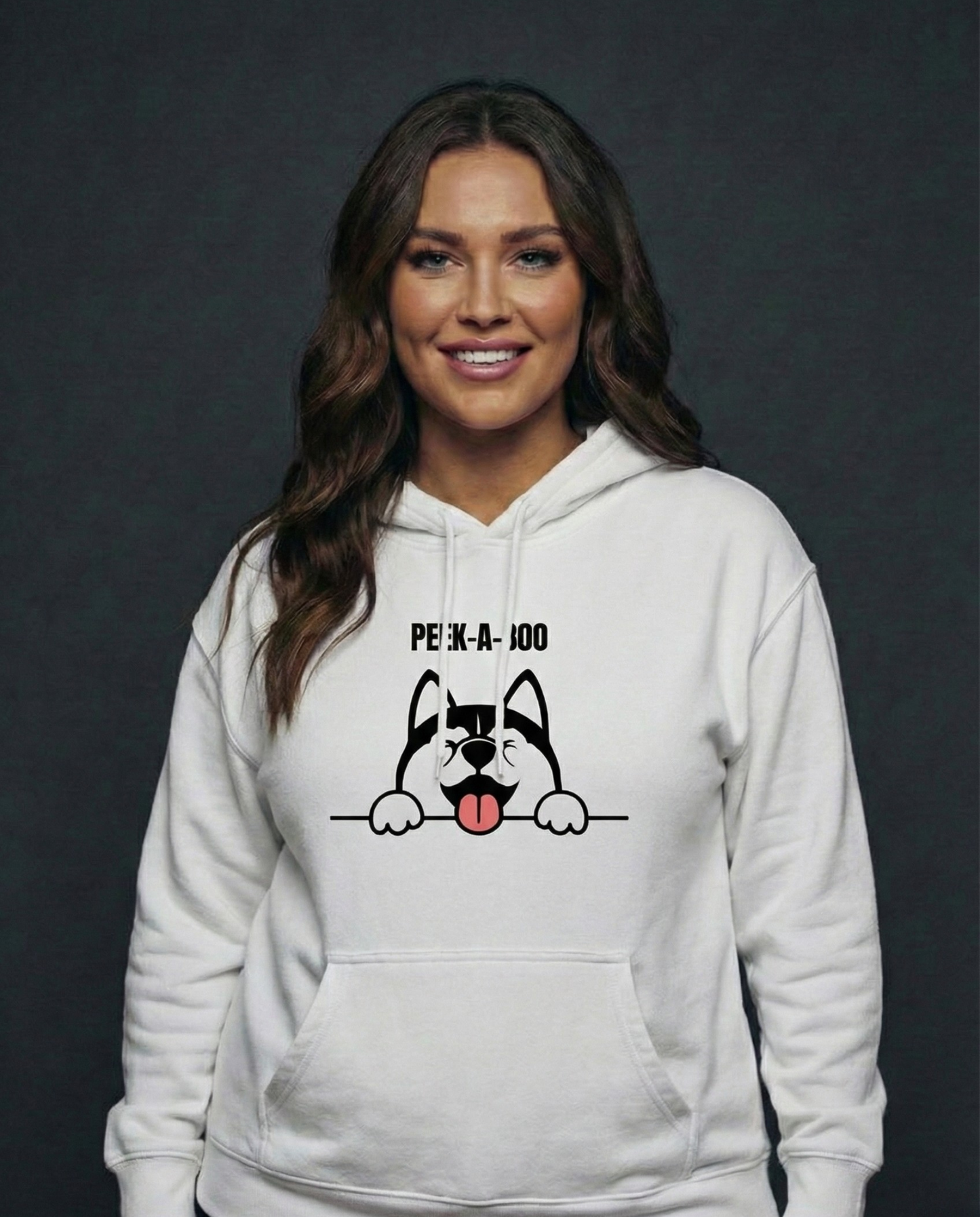 Peek-A-Boo Husky Oversized Hoodie