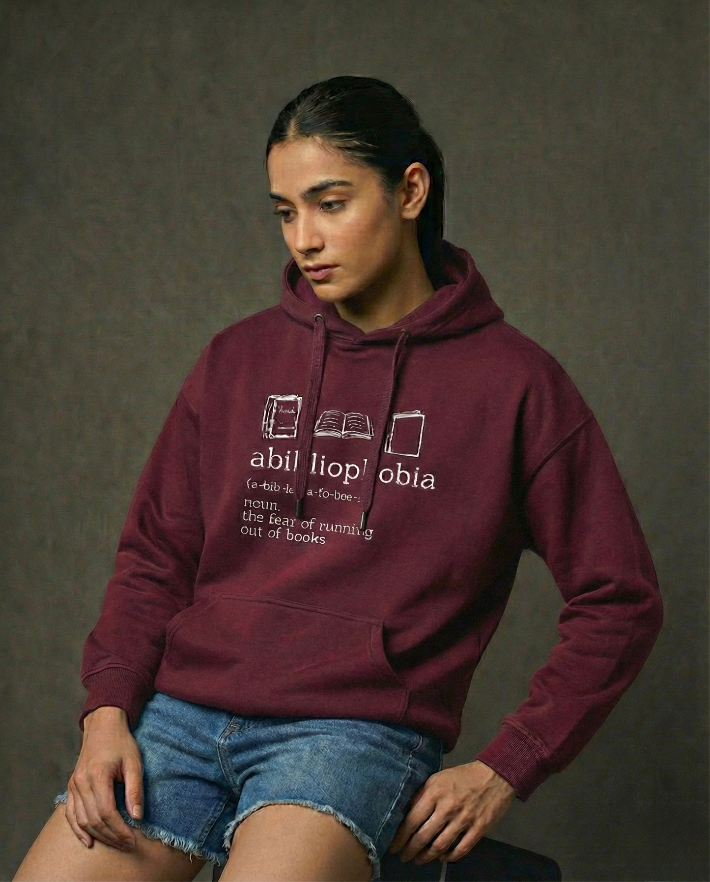 Abibliophobia Women Oversized Hoodie