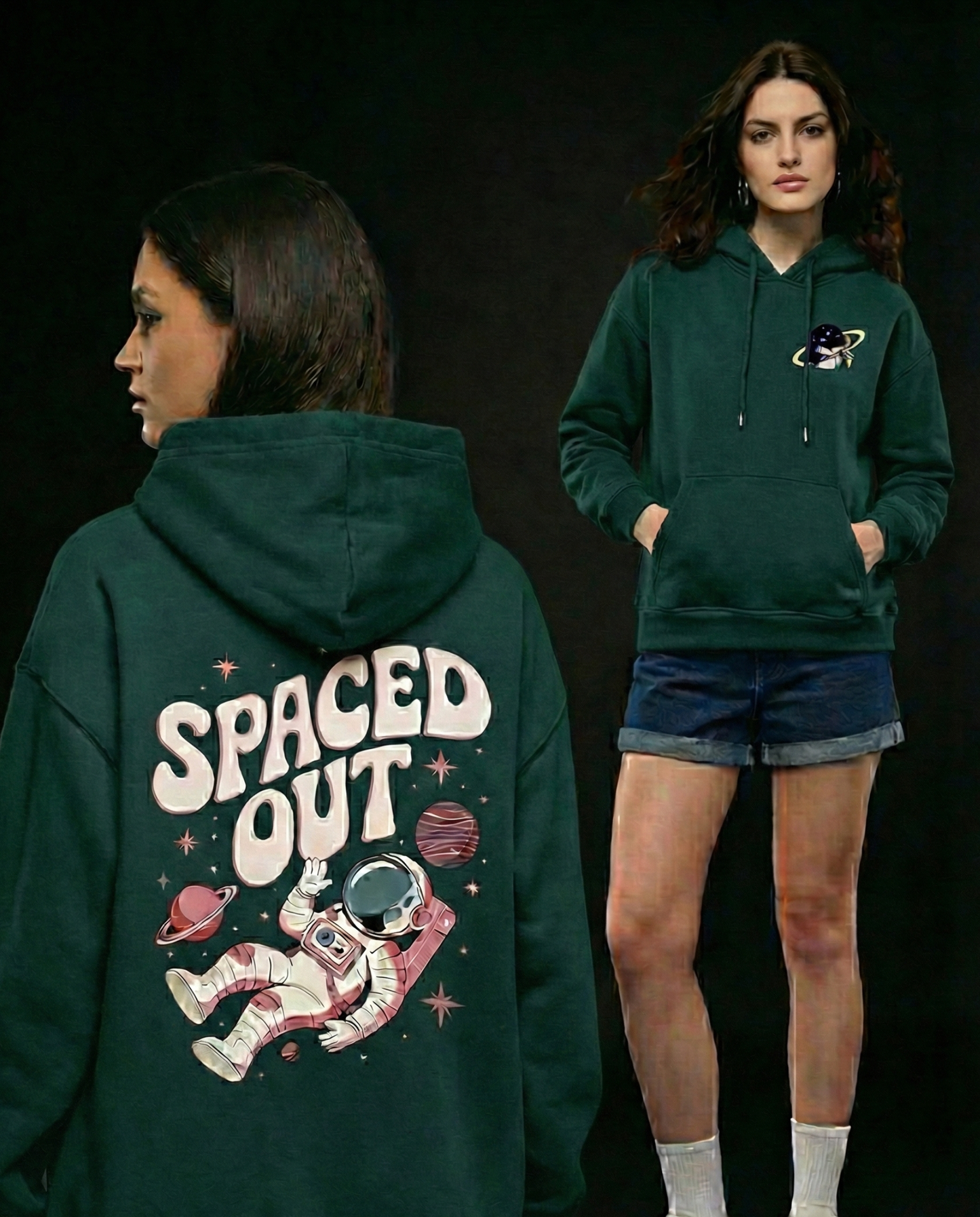 Spaced Out Women Oversized Hoodie