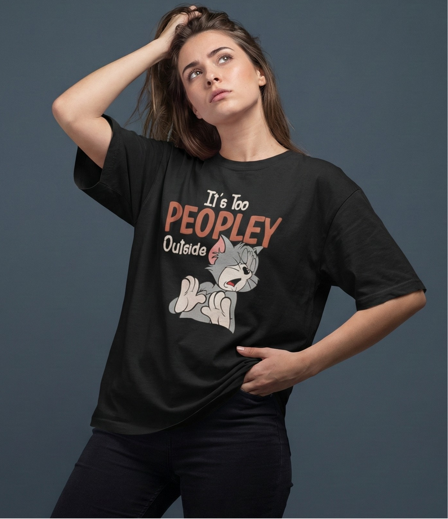 It's Too Peopley Outside Women Oversized T-Shirt