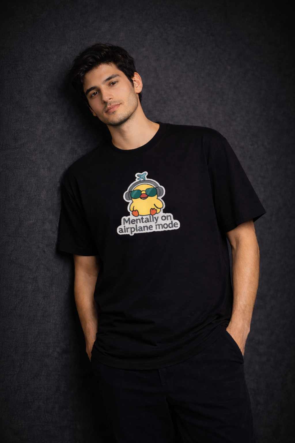 Mentally on Airplane Mode Men Oversized T-Shirt