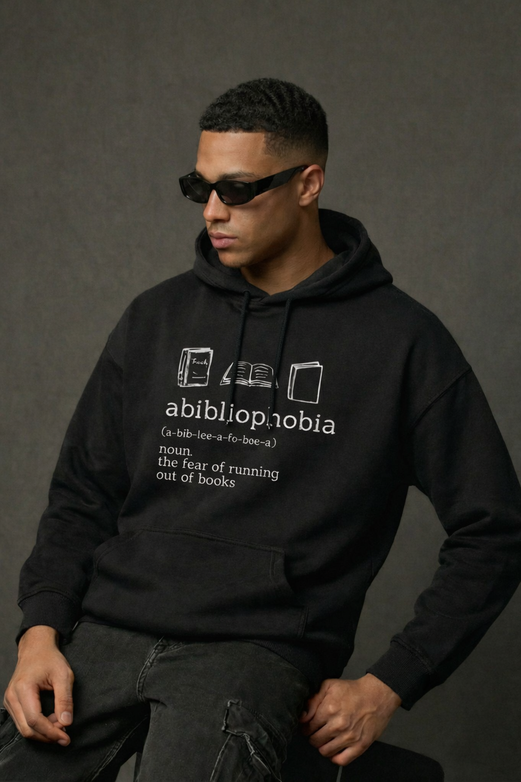 Abibliophobia Men Oversized Hoodie