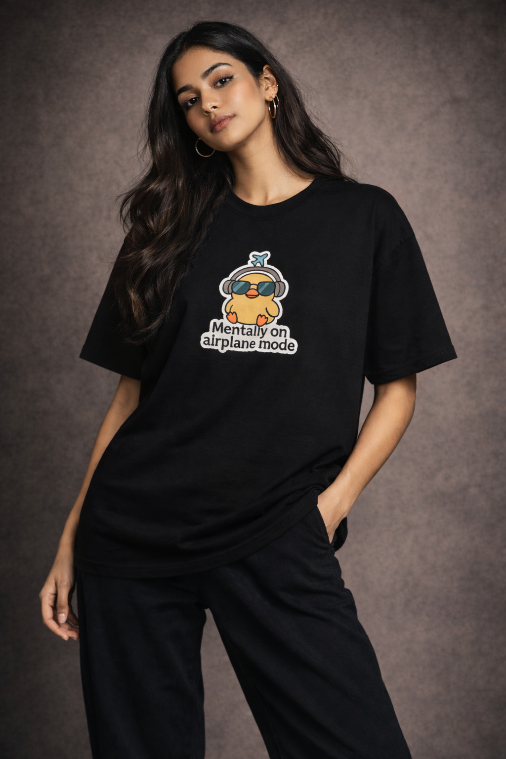 Mentally on Airplane Mode Women Oversized T-Shirt