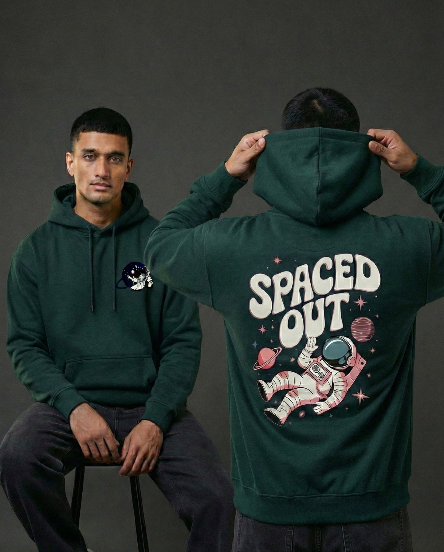 Spaced Out Men Oversized Hoodie