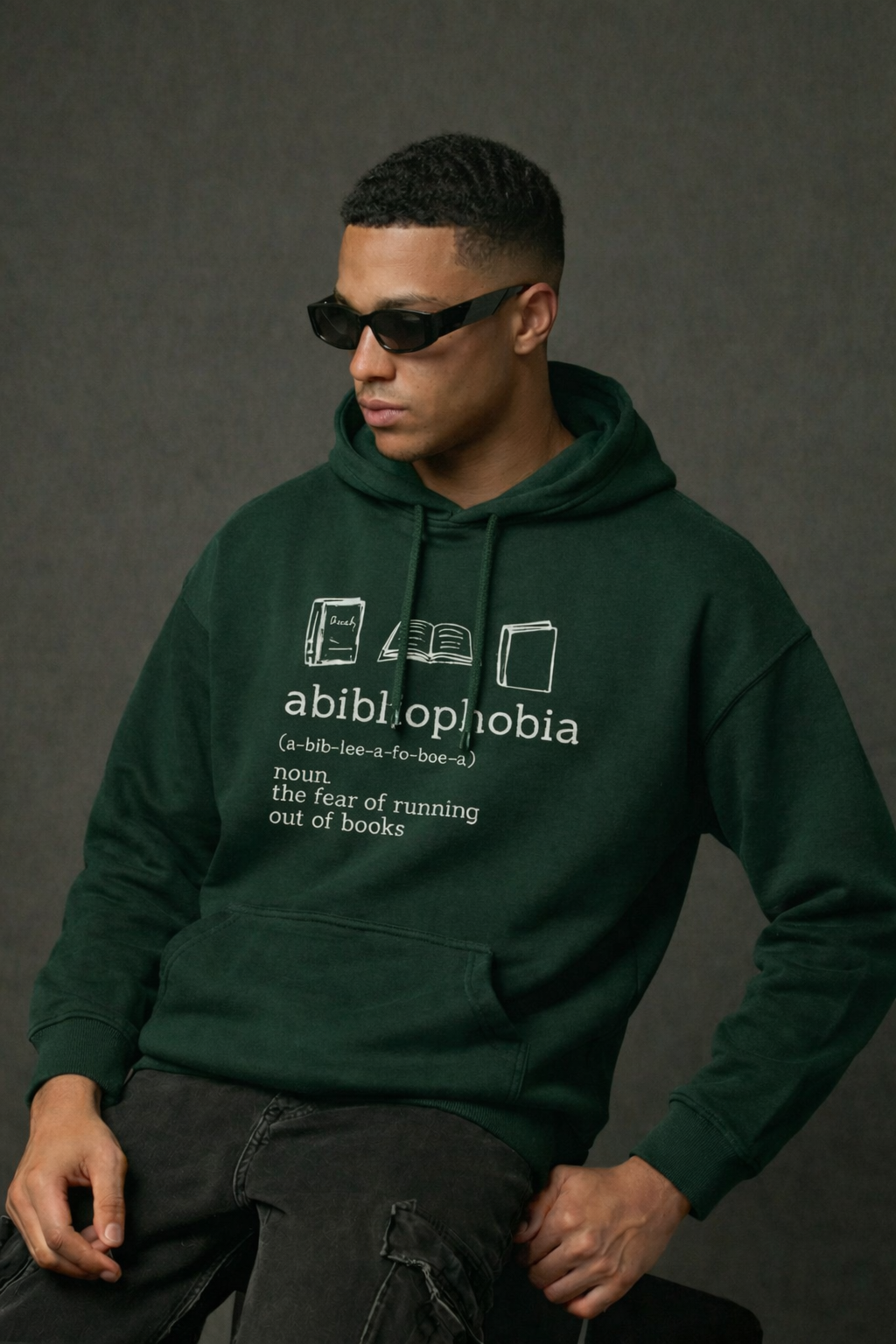 Abibliophobia Men Oversized Hoodie
