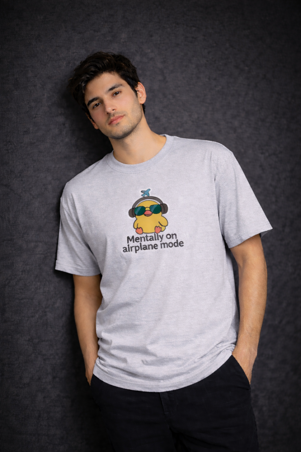 Mentally on Airplane Mode Men Oversized T-Shirt