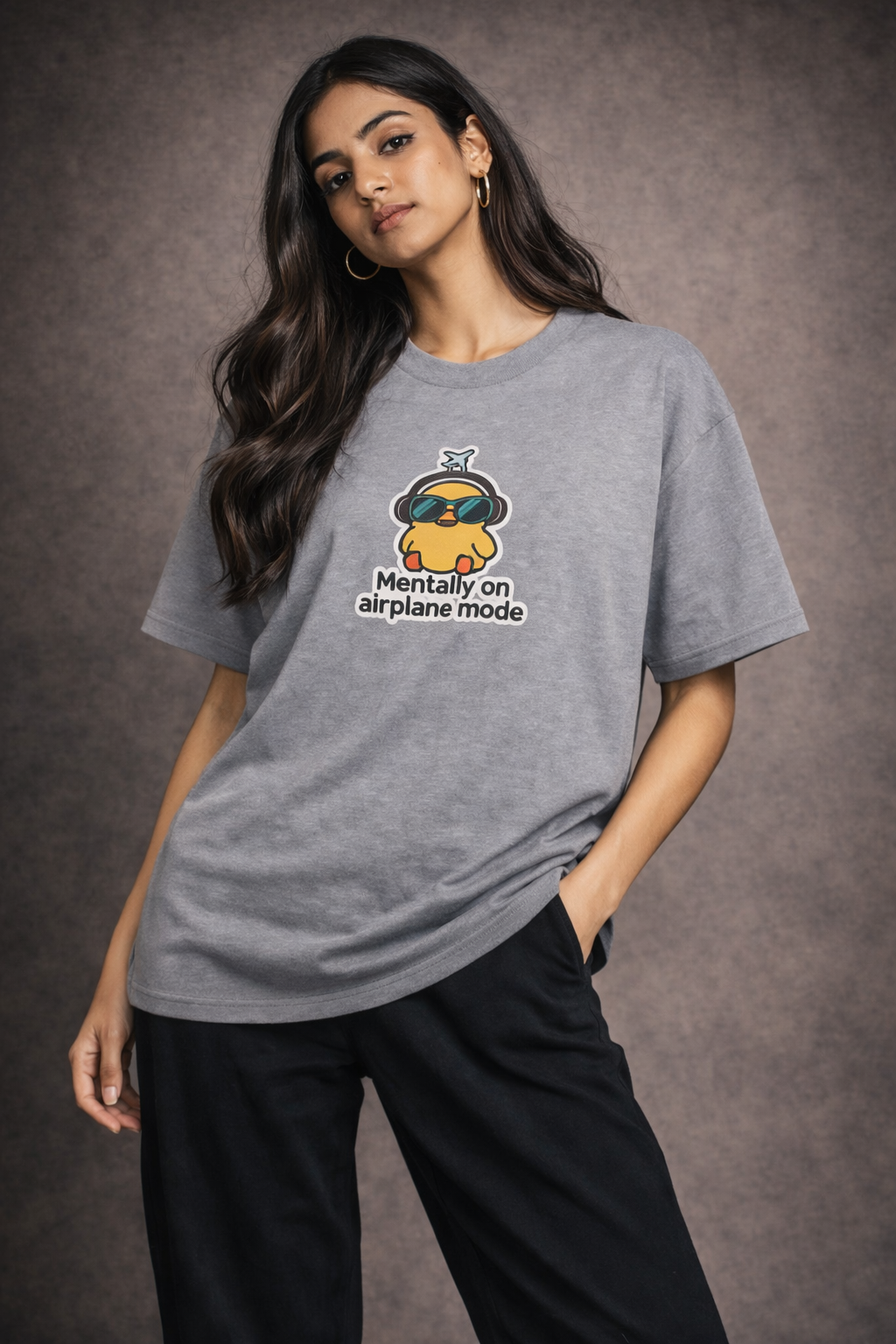Mentally on Airplane Mode Women Oversized T-Shirt
