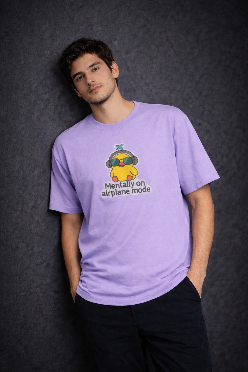 Mentally on Airplane Mode Men Oversized T-Shirt