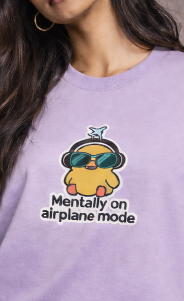 Mentally on Airplane Mode Women Oversized T-Shirt