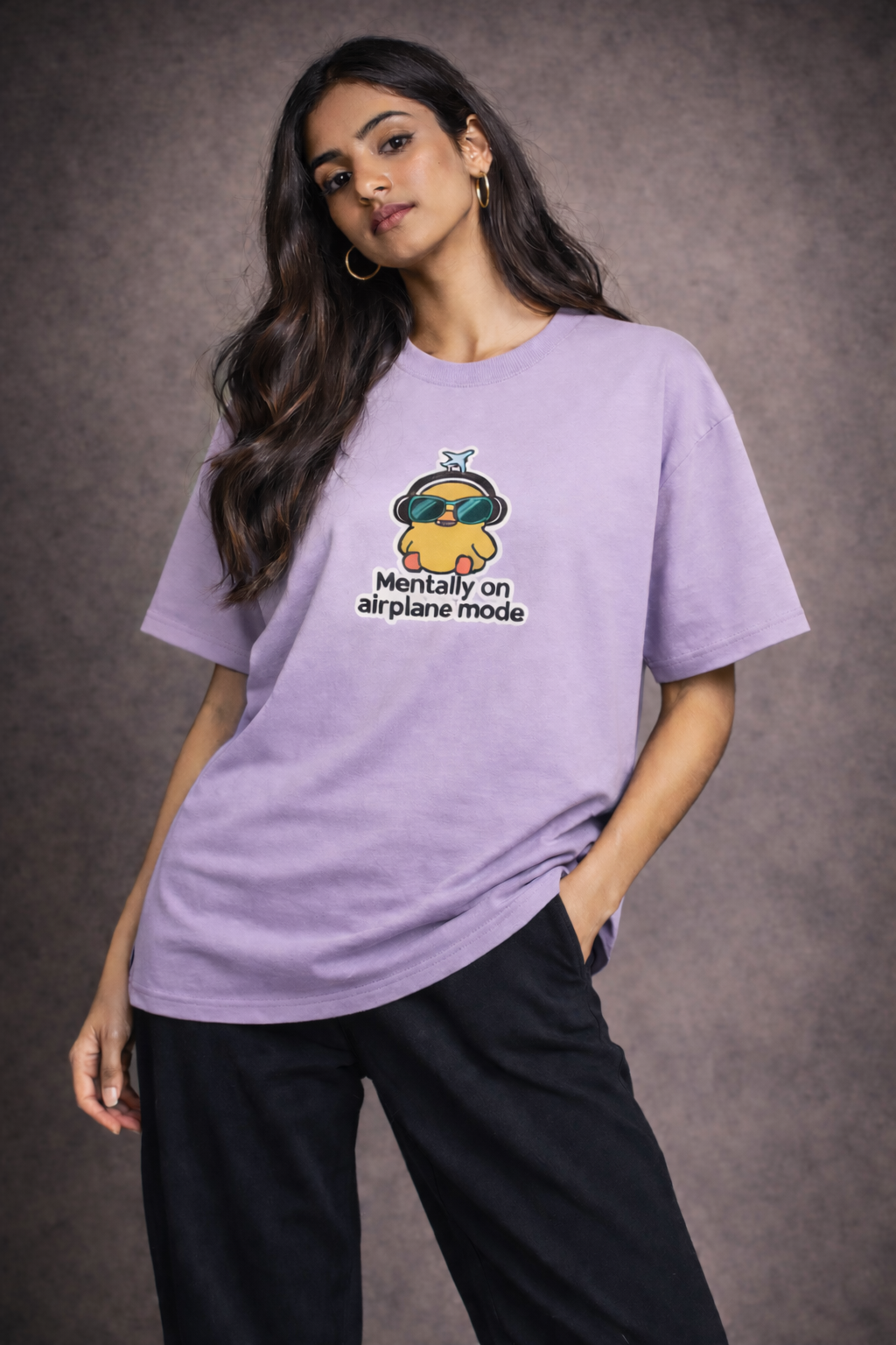 Mentally on Airplane Mode Women Oversized T-Shirt