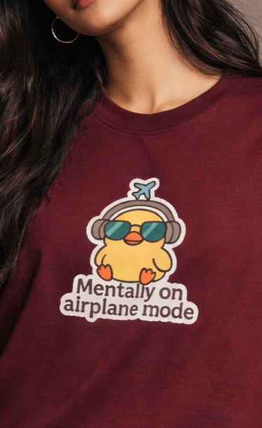 Mentally on Airplane Mode Women Oversized T-Shirt