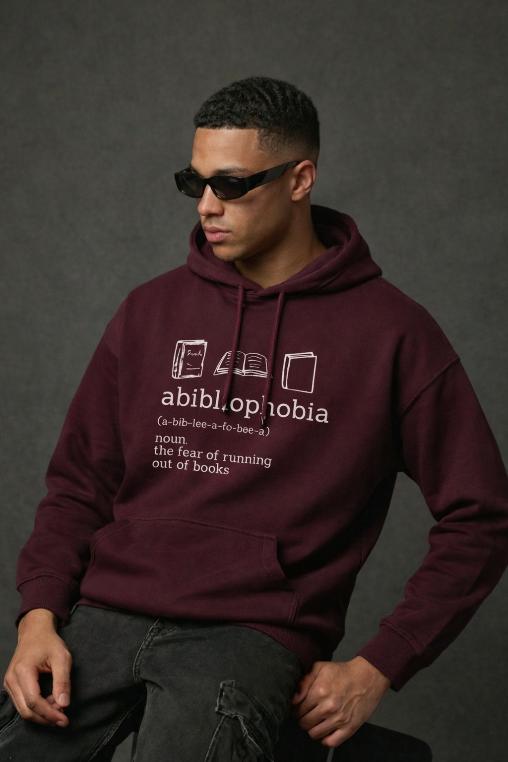 Abibliophobia Men Oversized Hoodie
