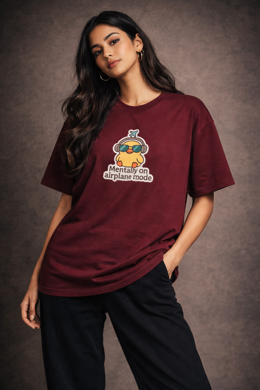 Mentally on Airplane Mode Women Oversized T-Shirt