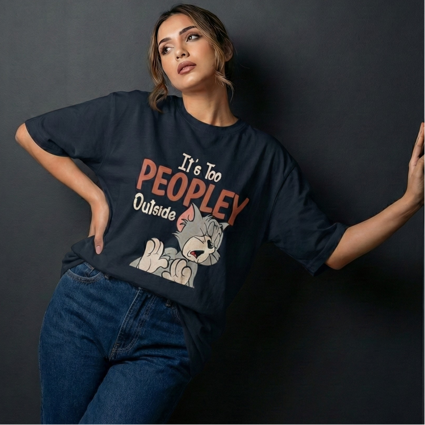 It's Too Peopley Outside Women Oversized T-Shirt