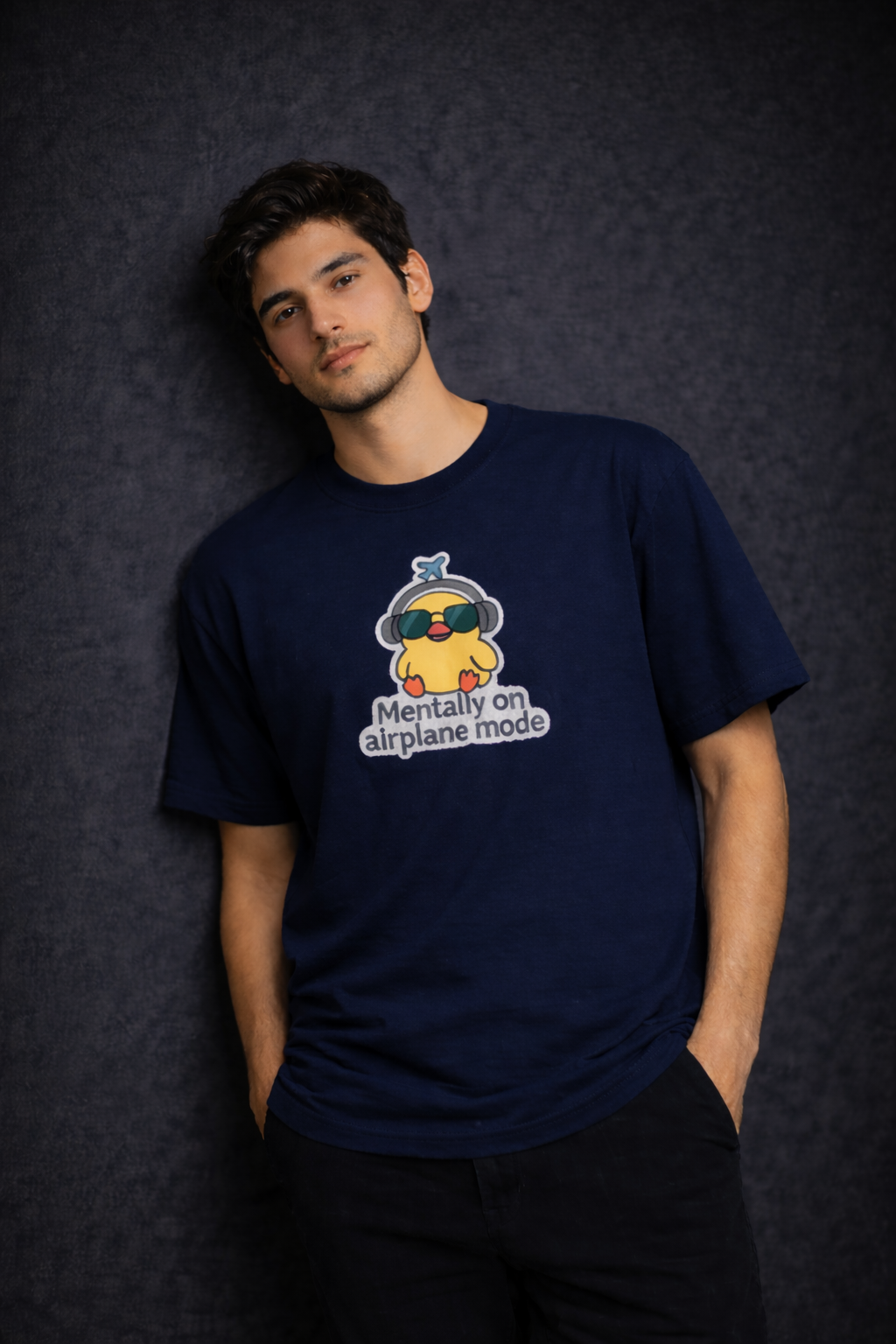Mentally on Airplane Mode Men Oversized T-Shirt