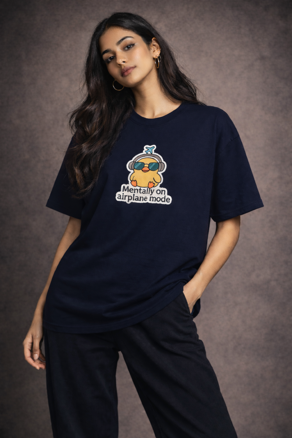 Mentally on Airplane Mode Women Oversized T-Shirt
