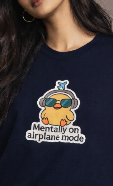 Mentally on Airplane Mode Women Oversized T-Shirt