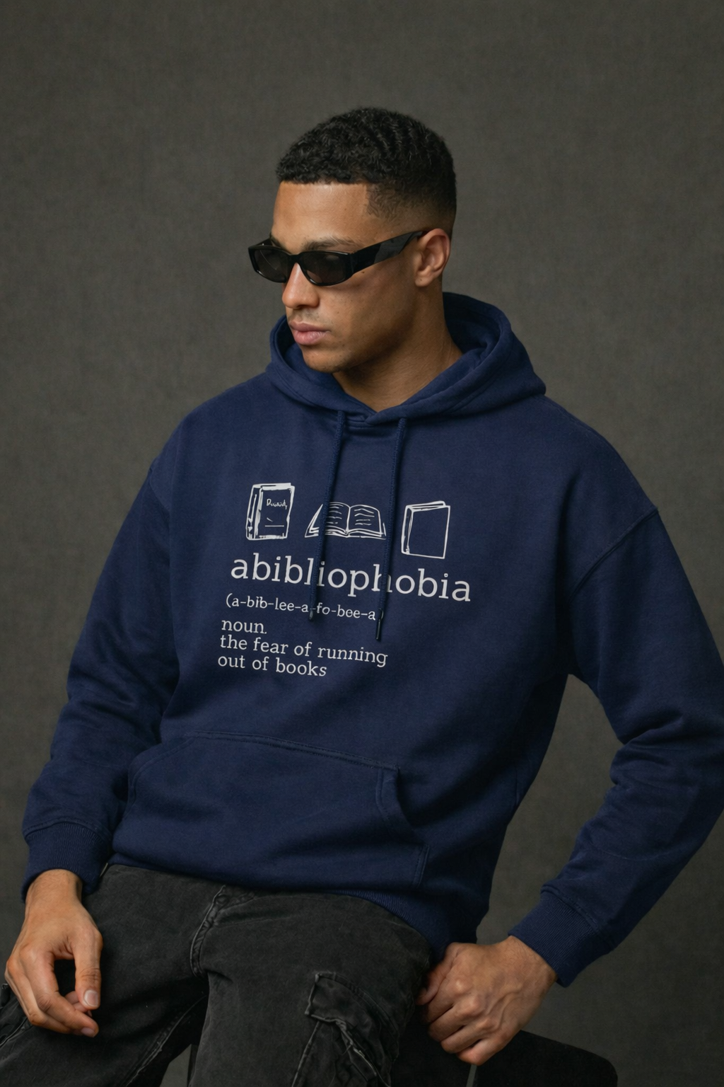 Abibliophobia Men Oversized Hoodie