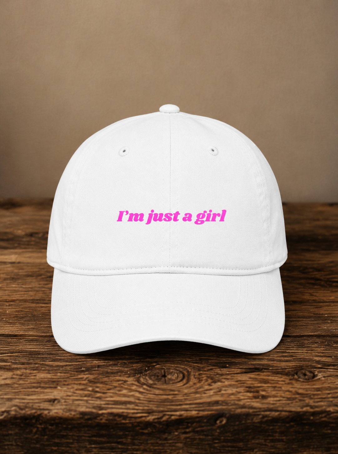 I'm Just A Girl Embroidered Baseball Cap