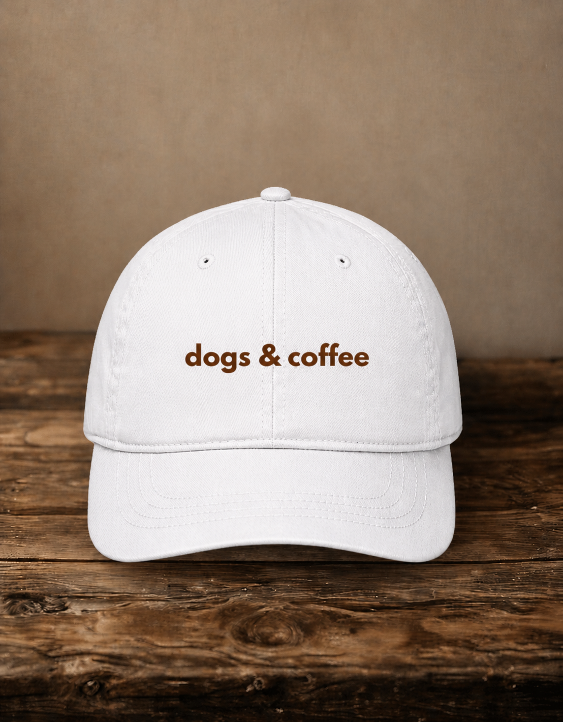 Dogs & Coffee Embroidered Baseball Cap