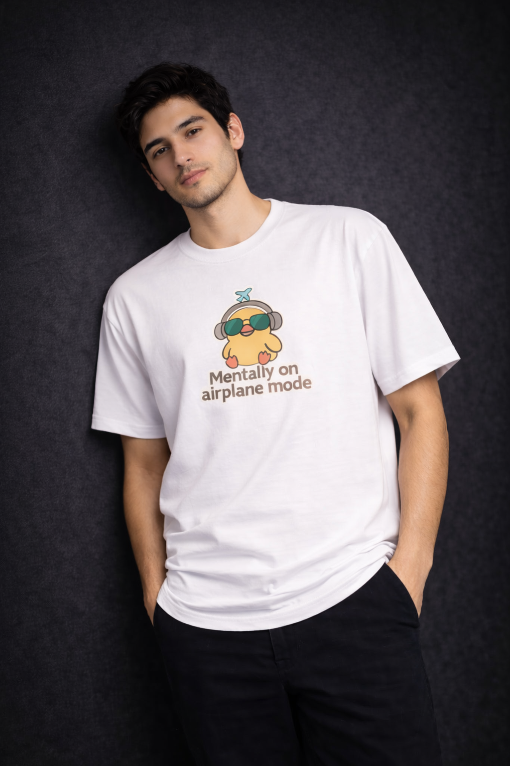Mentally on Airplane Mode Men Oversized T-Shirt