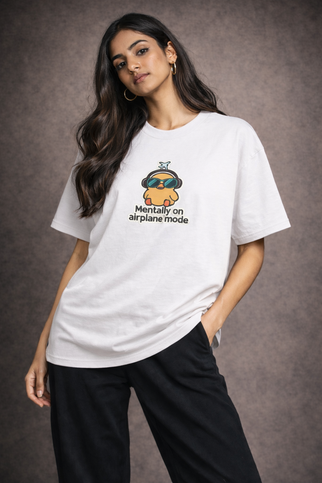 Mentally on Airplane Mode Women Oversized T-Shirt