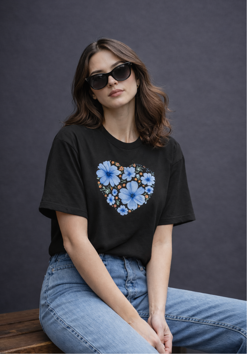 Flower Heart Oversized T-Shirt