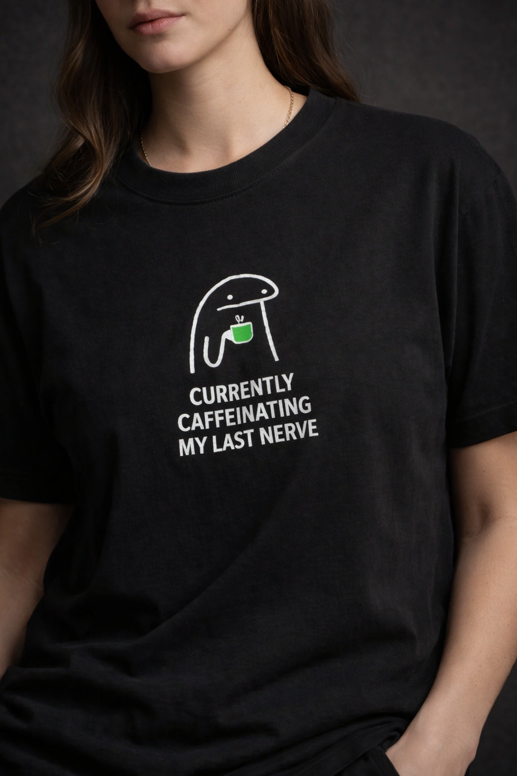 Currently Caffeinating My Last Nerve Women Oversized T-Shirt