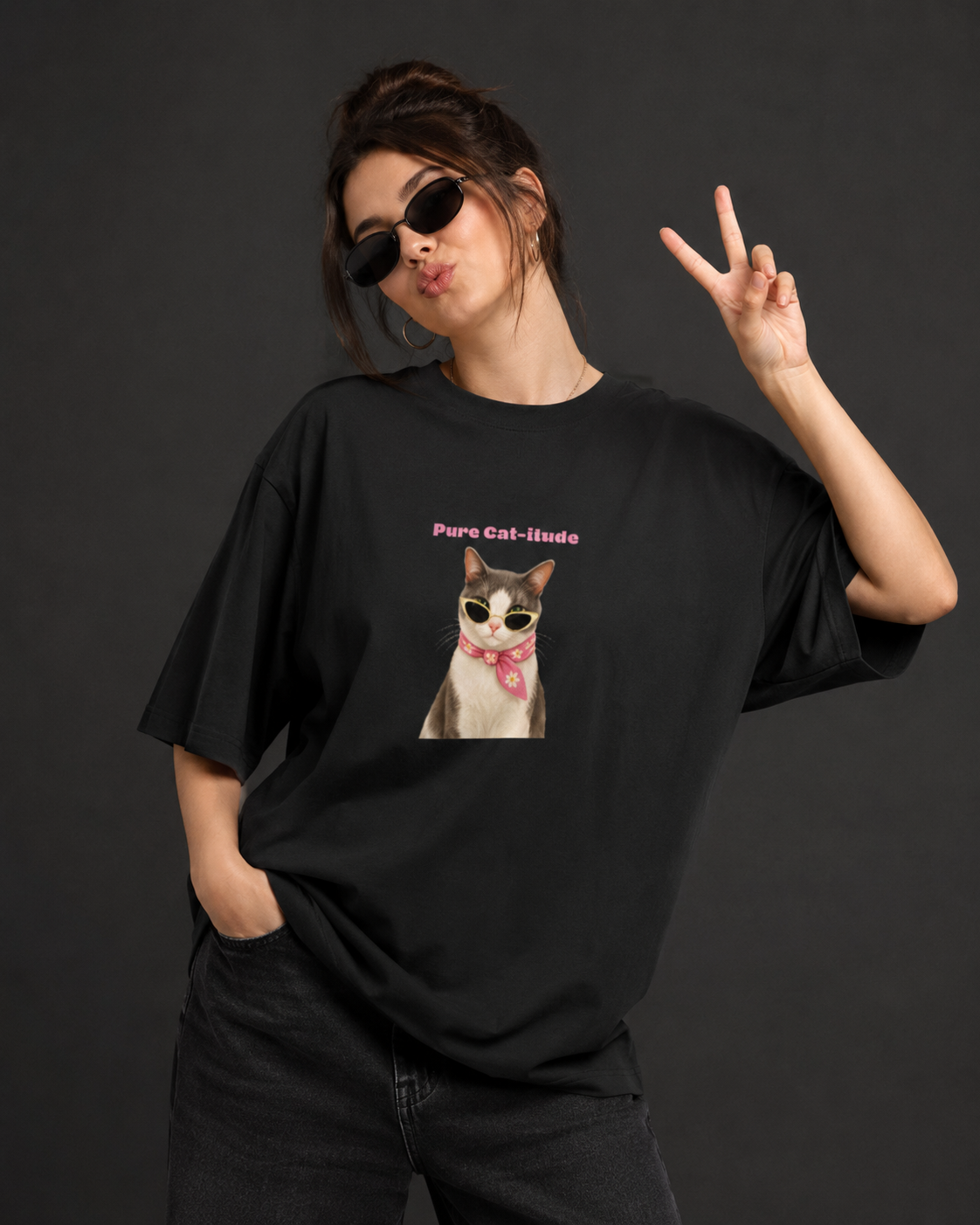 Pure Cat-itude Oversized T-Shirt