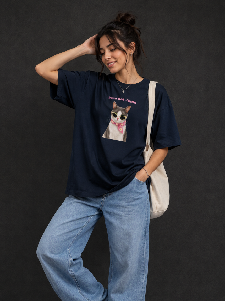 Pure Cat-itude Oversized T-Shirt