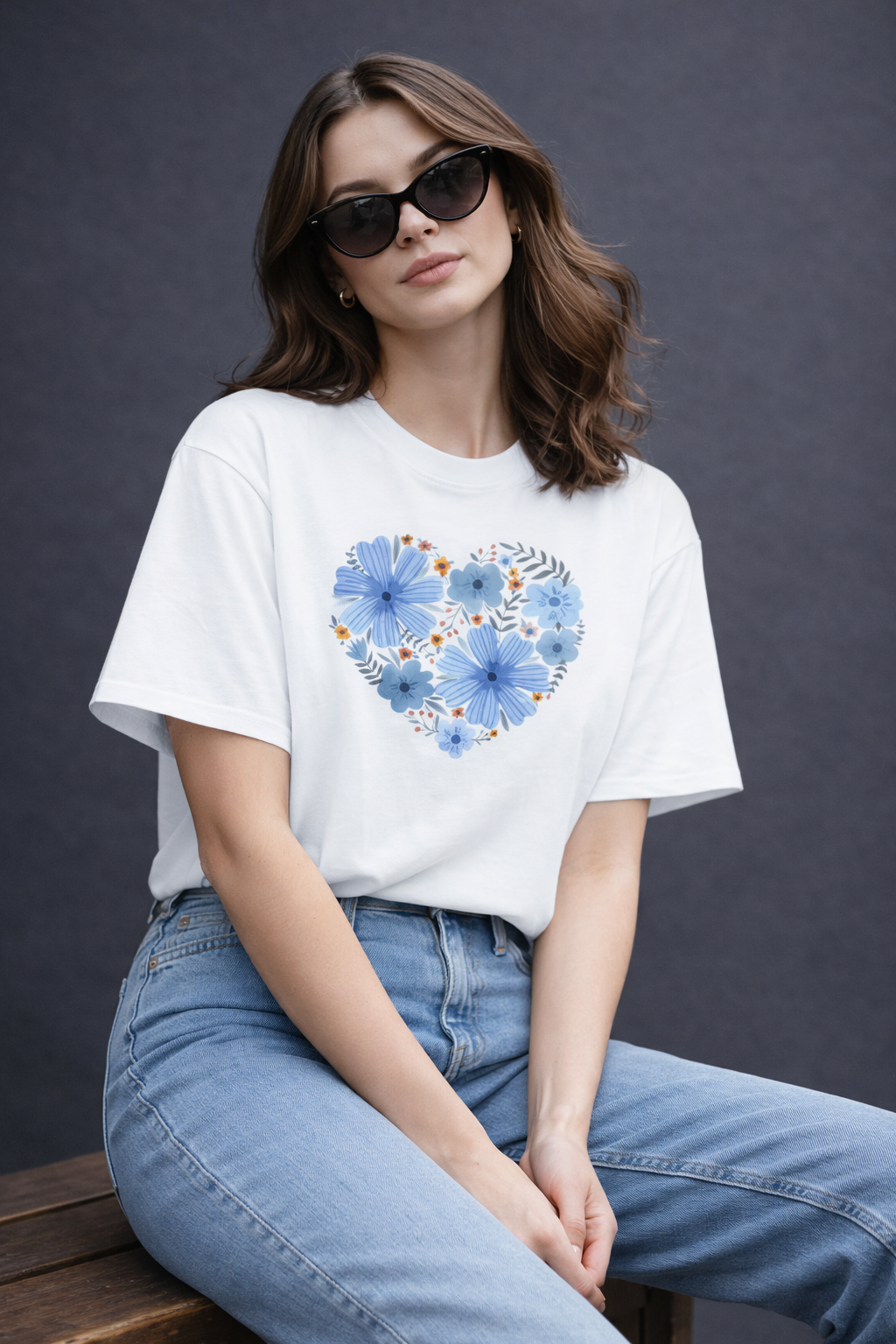 Flower Heart Oversized T-Shirt