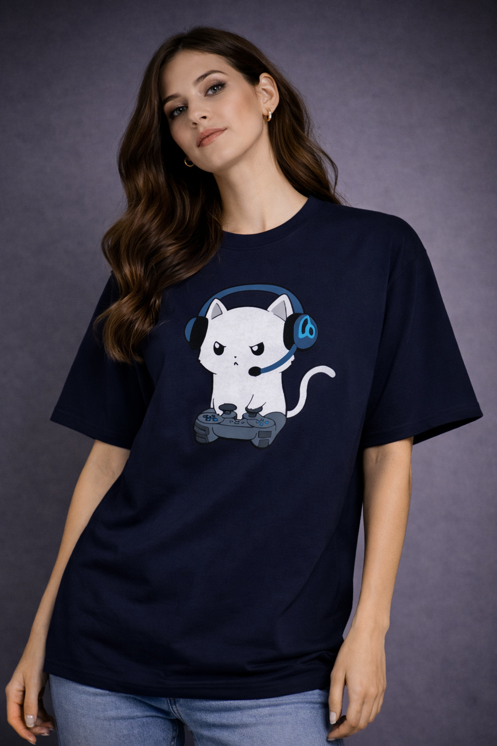 Gamer Cat Oversized T-Shirt