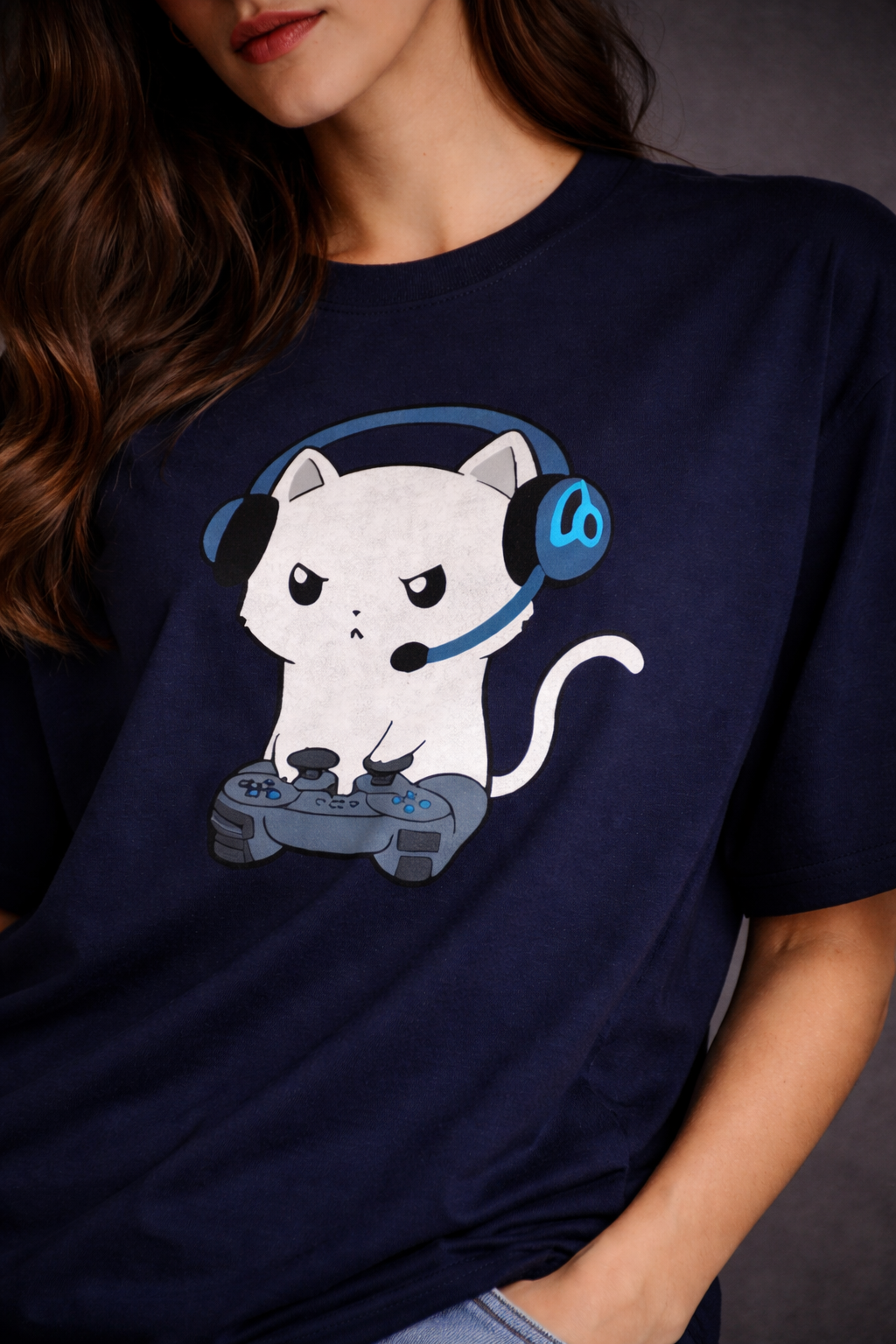 Gamer Cat Oversized T-Shirt