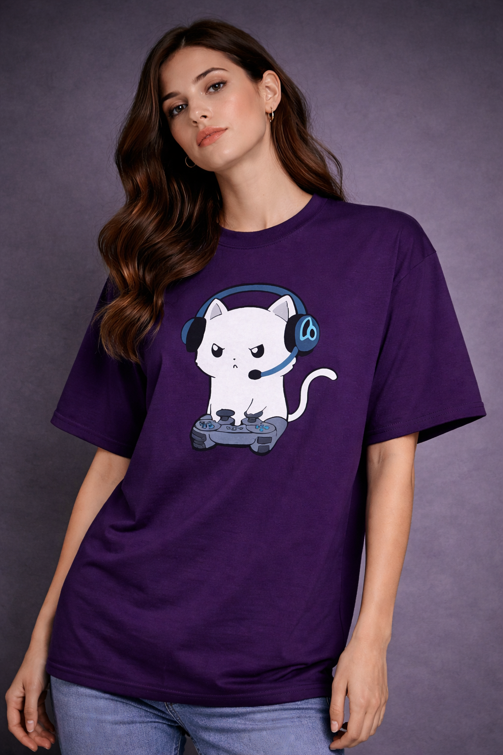 Gamer Cat Oversized T-Shirt