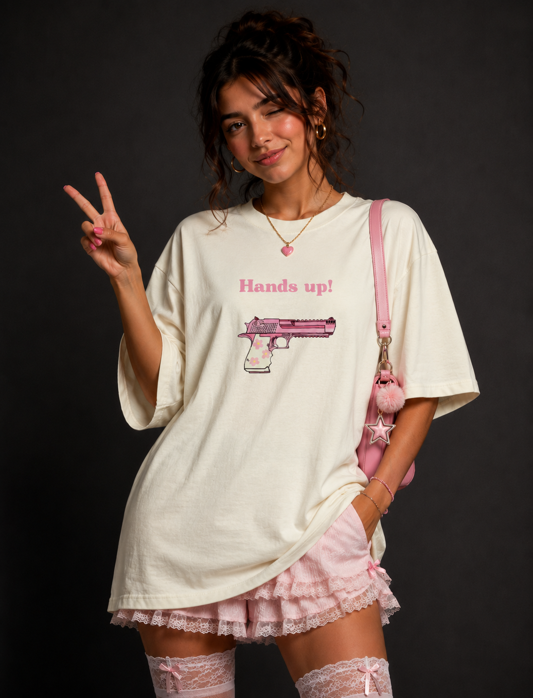 Hands Up! Women Oversized T-Shirt
