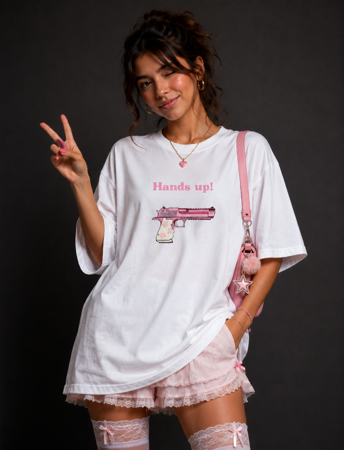 Hands Up! Women Oversized T-Shirt