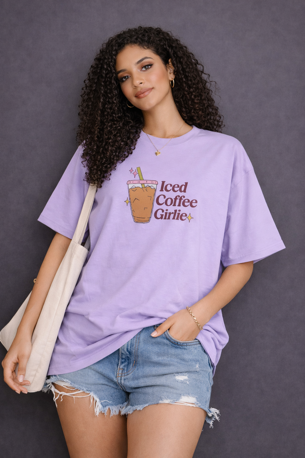 Iced Coffee Girlie Oversized T-Shirt