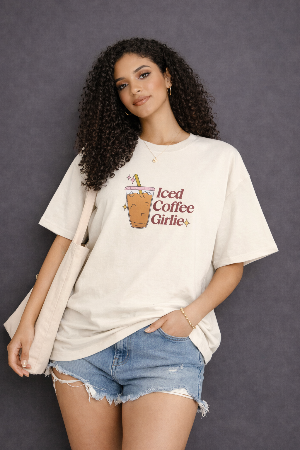 Iced Coffee Girlie Oversized T-Shirt