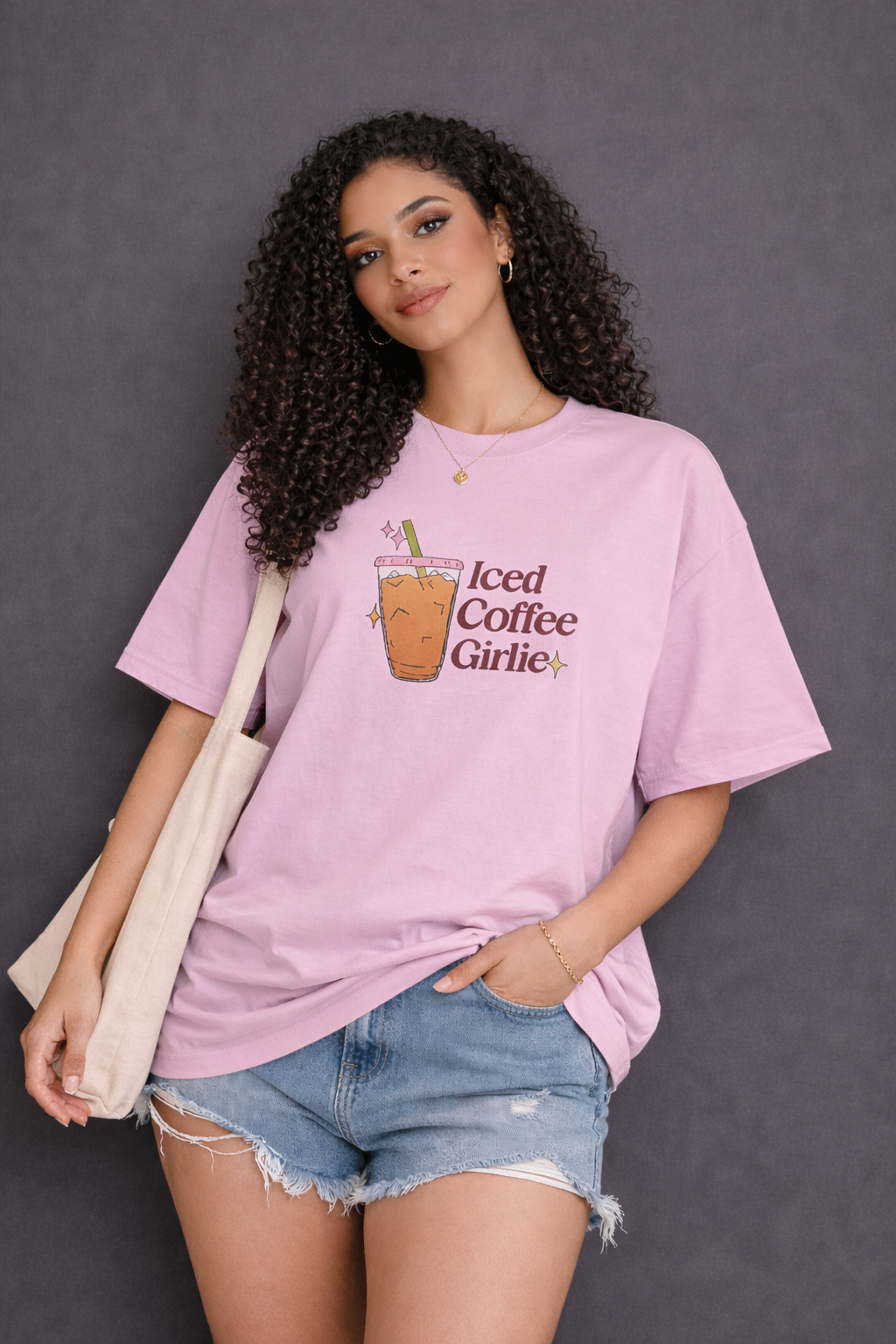 Iced Coffee Girlie Oversized T-Shirt