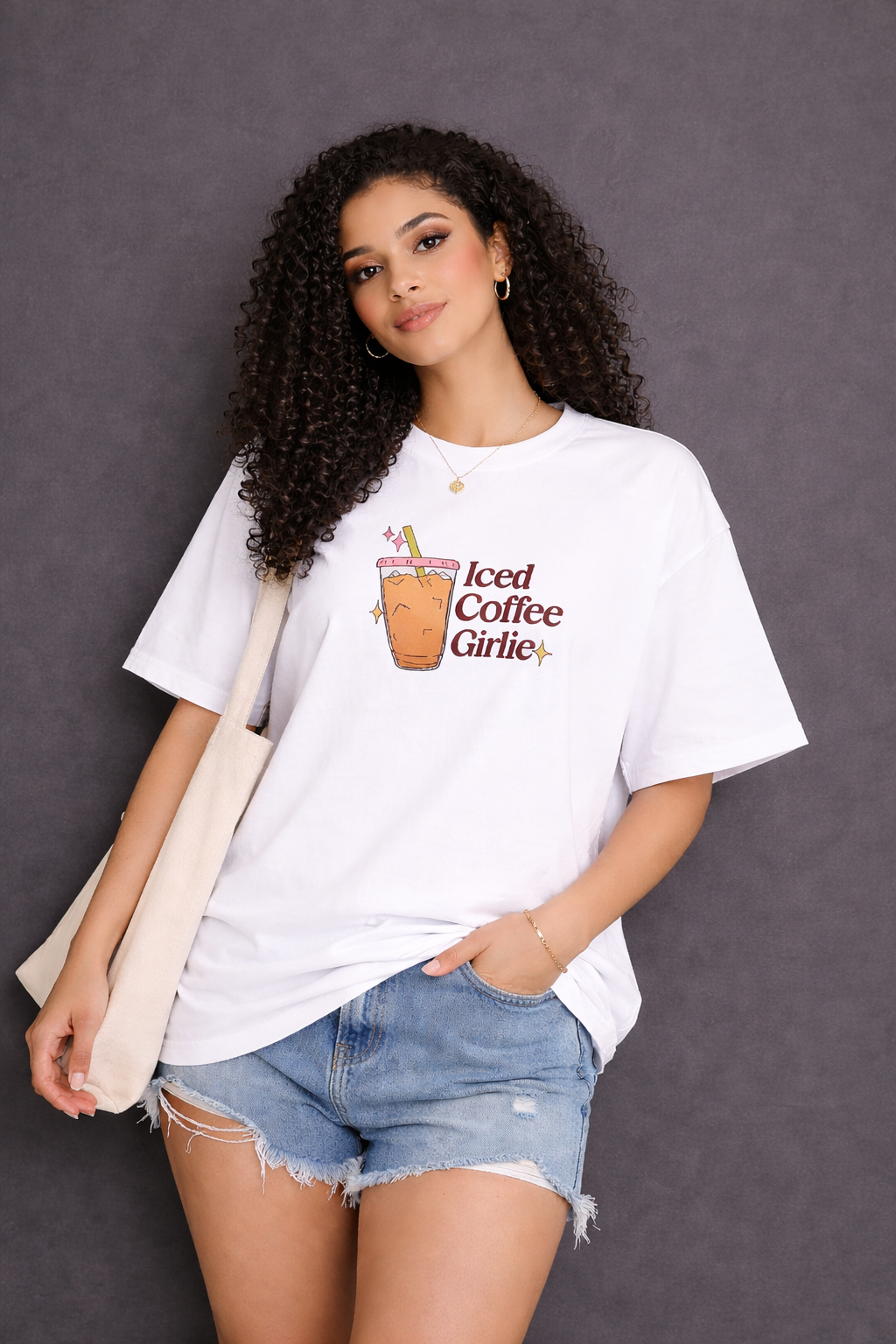 Iced Coffee Girlie Oversized T-Shirt