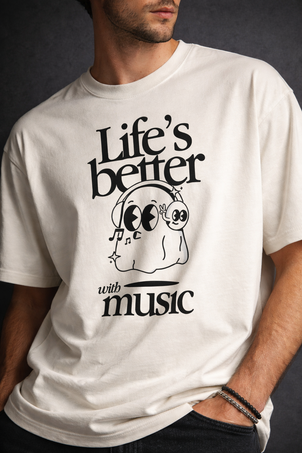 Life's Better with Music Oversized T-Shirt