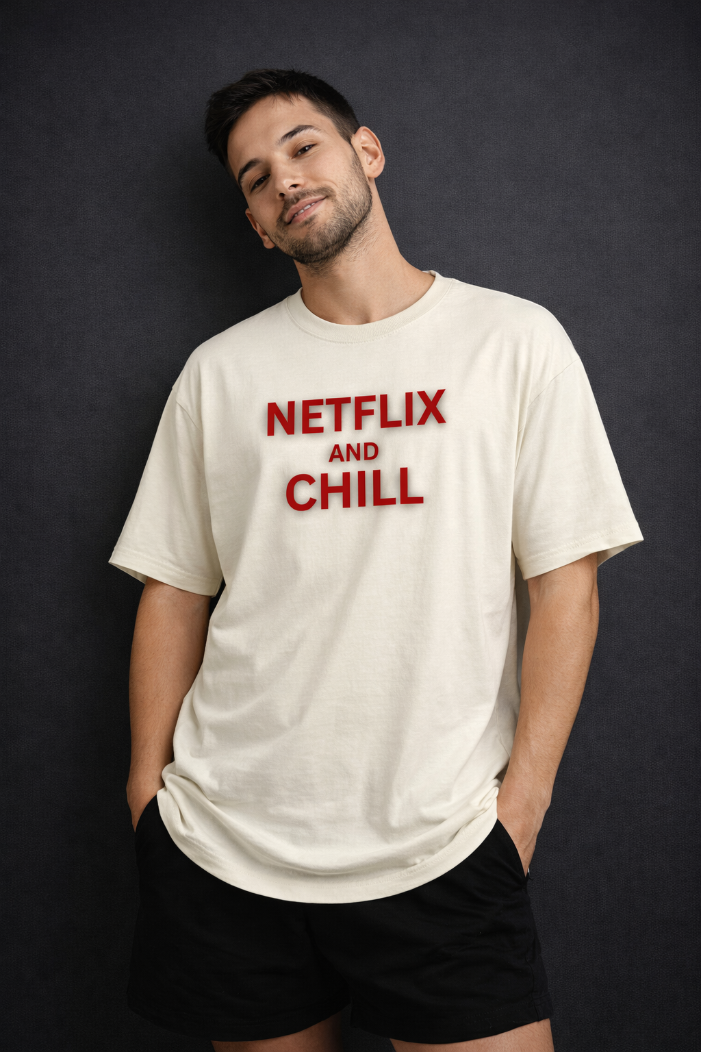 Netflix And Chill Men Oversized T-Shirt